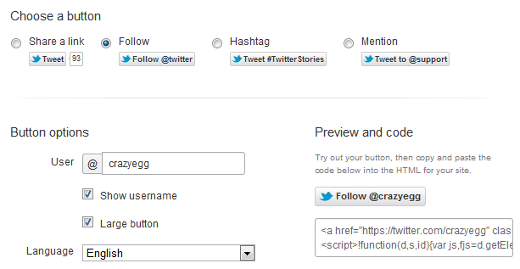 twitter follow button code