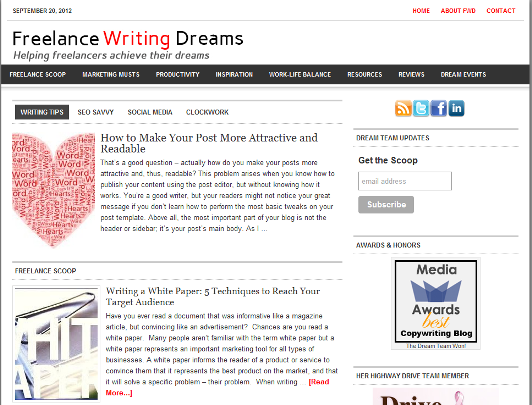 Freelance writing dreams