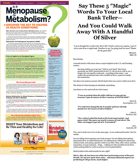 comparison of two sales pages