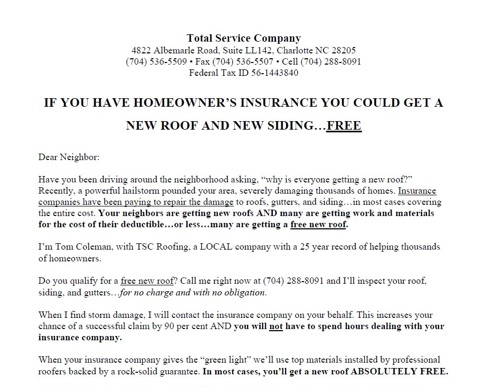 roofing offer