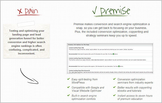 Premise landing page