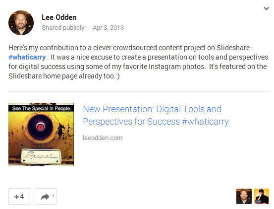 Lee Odden promotes