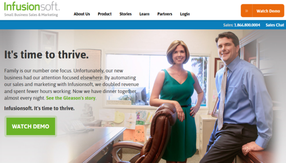 Infusionsoft uses real people's image on their homepage that add credibility to their site Infusionsoft uses real people's image on their homepage that add credibility to their site