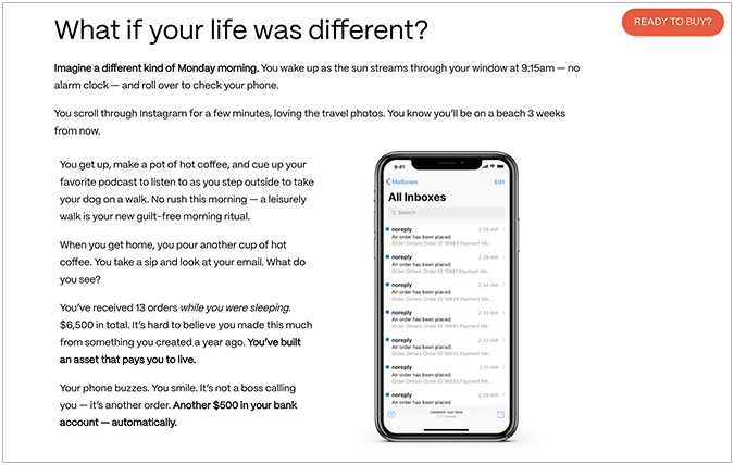 Ramit Sethi’s Earnable Course landing page continued
