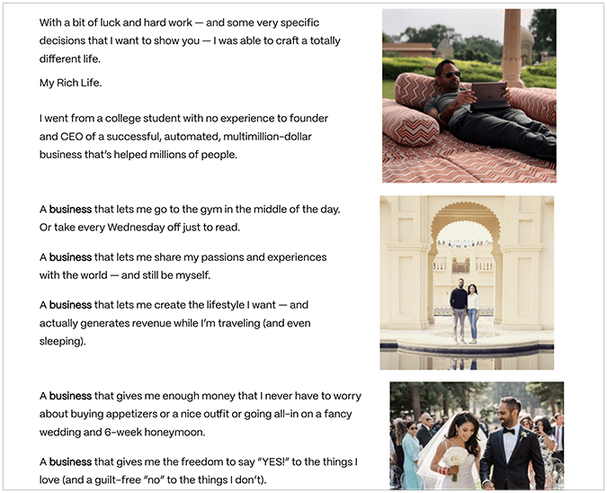 Ramit Sethi’s Earnable Course landing page continued