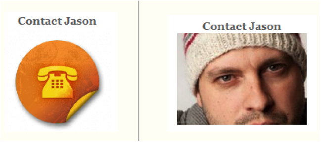 Example of a contact page with a persons face
