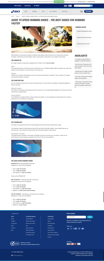 Example of landing page for the solution aware