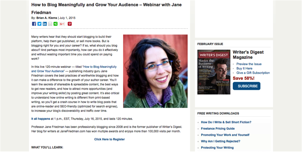 Webinar conversion