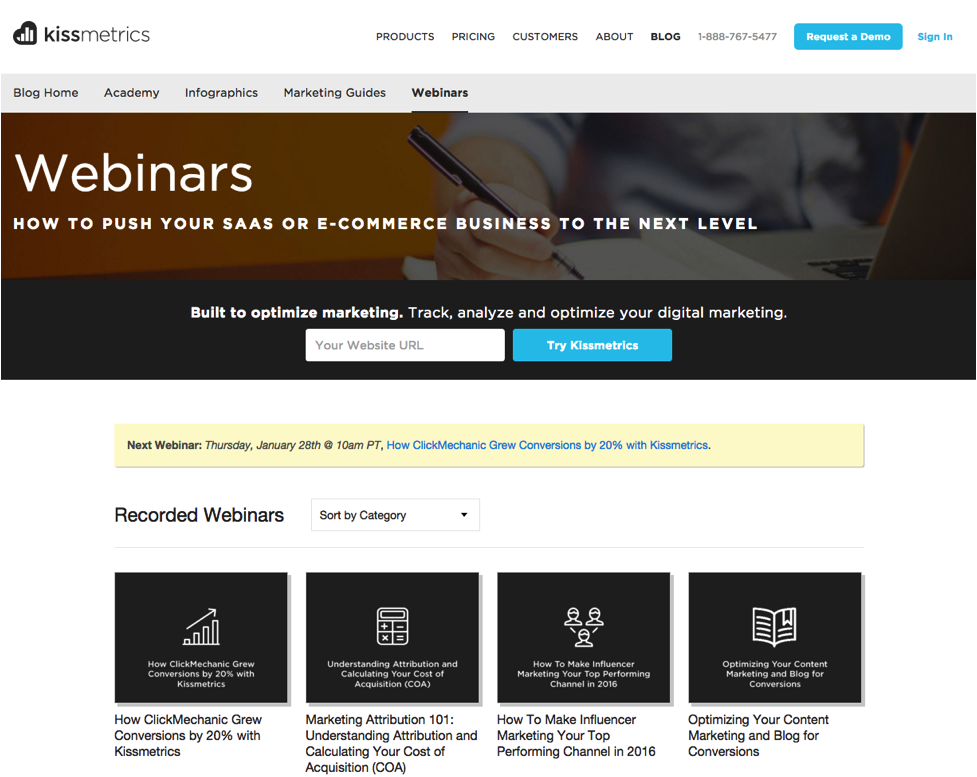 Increase webinar signups