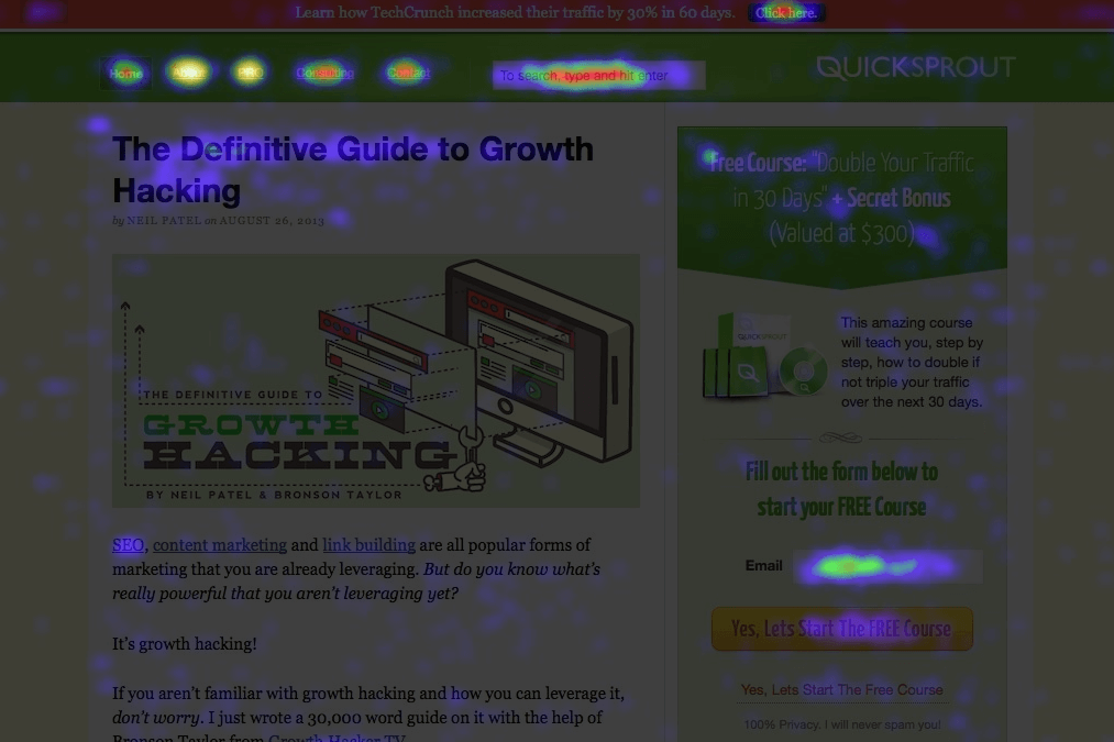 Quicksprout heatmap