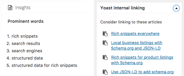 yoast internal linking