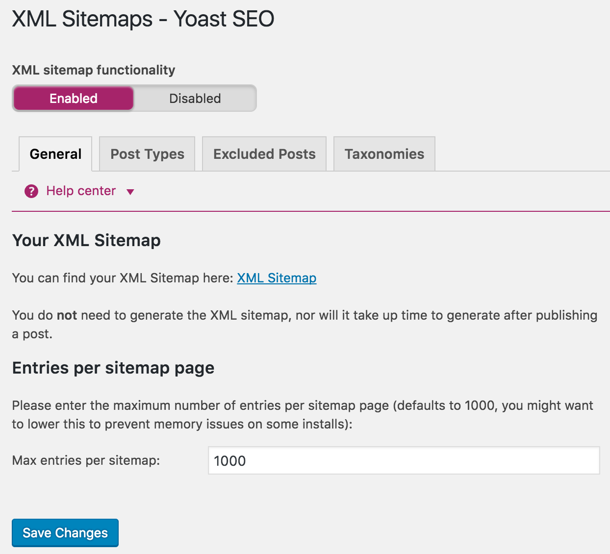 google index yoast xml sitemap