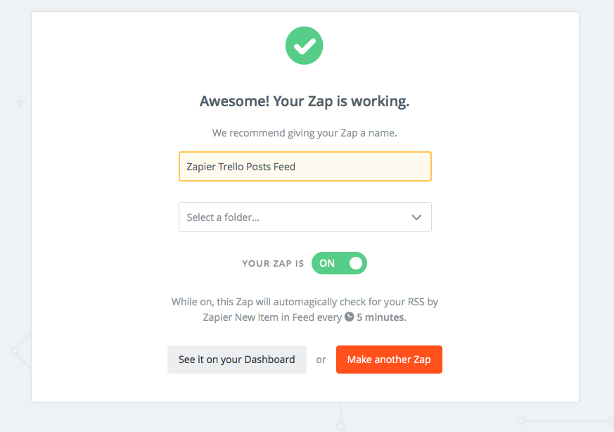 zap working