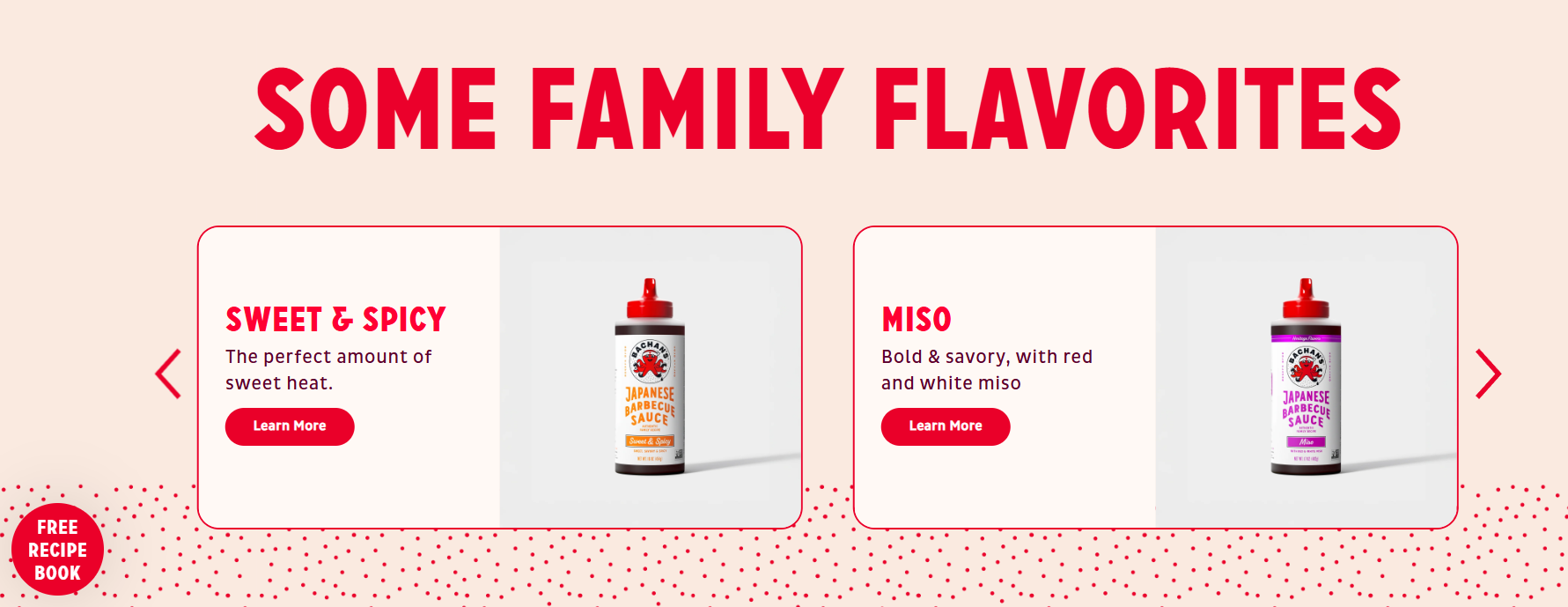 Bachan's Sweet & Spicy and Miso barbecue sauce flavor carousel