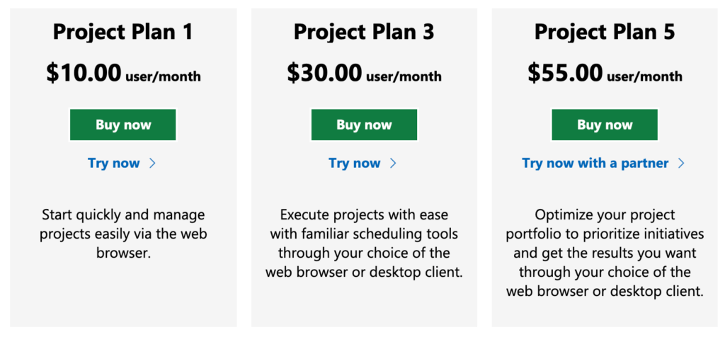 microsoft project planning tools