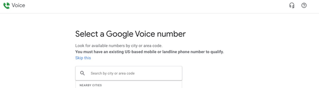 google voice landline number