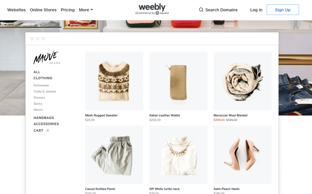 Weebly home page