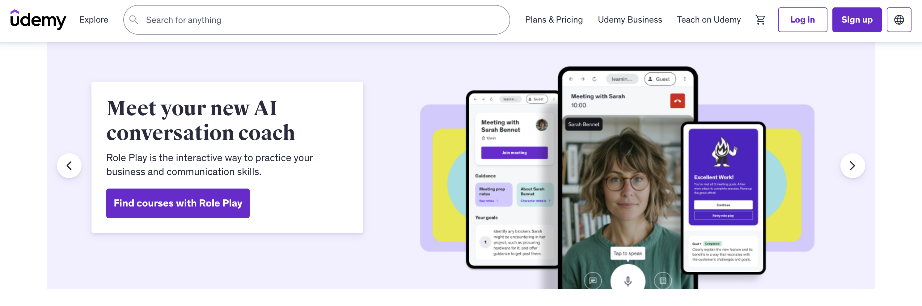 Udemy homepage