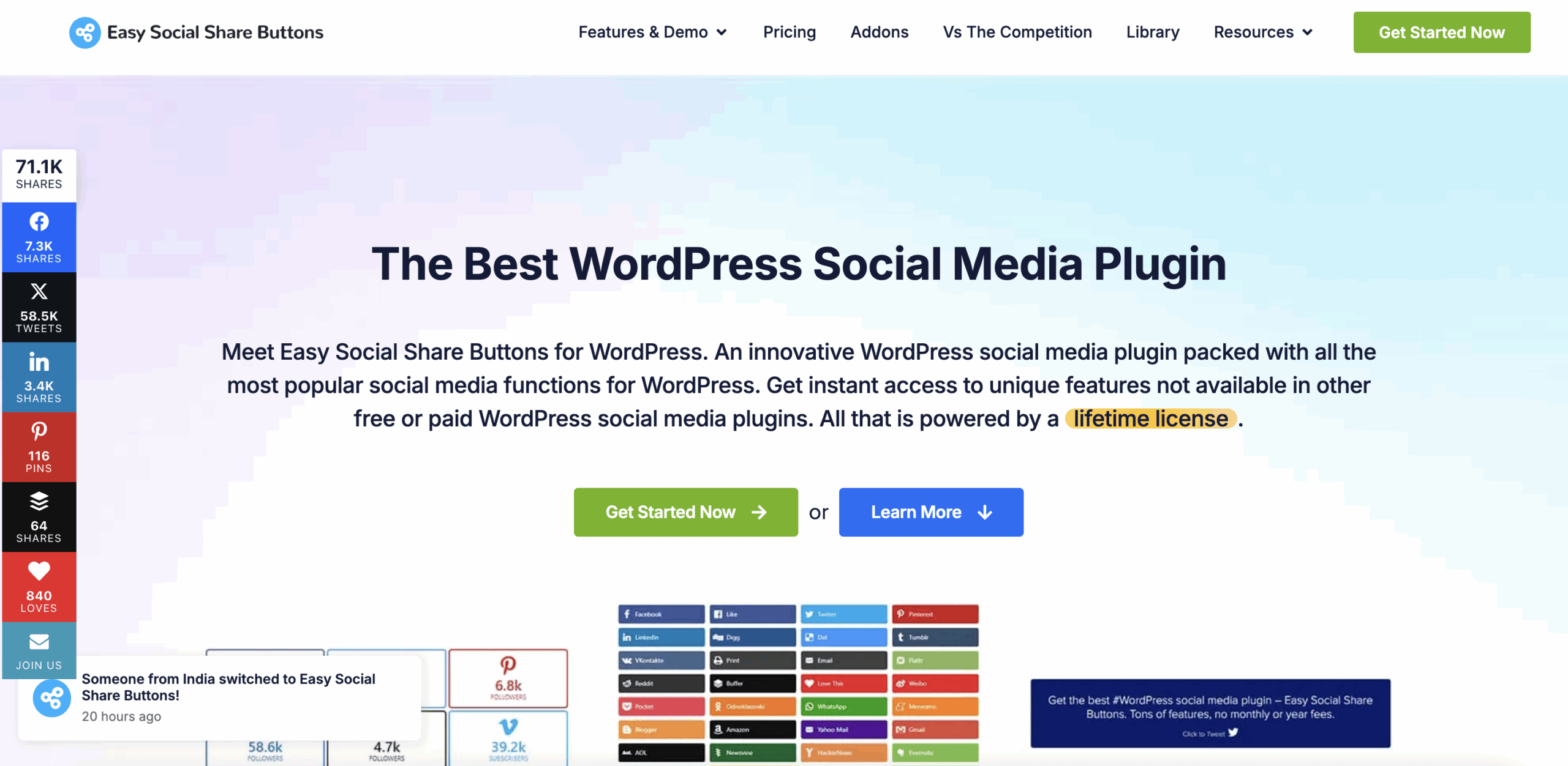 Easy Social Share Buttons homepage