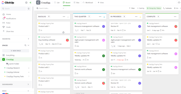 Best Agile Project Management Tools Compared by Crazy Egg