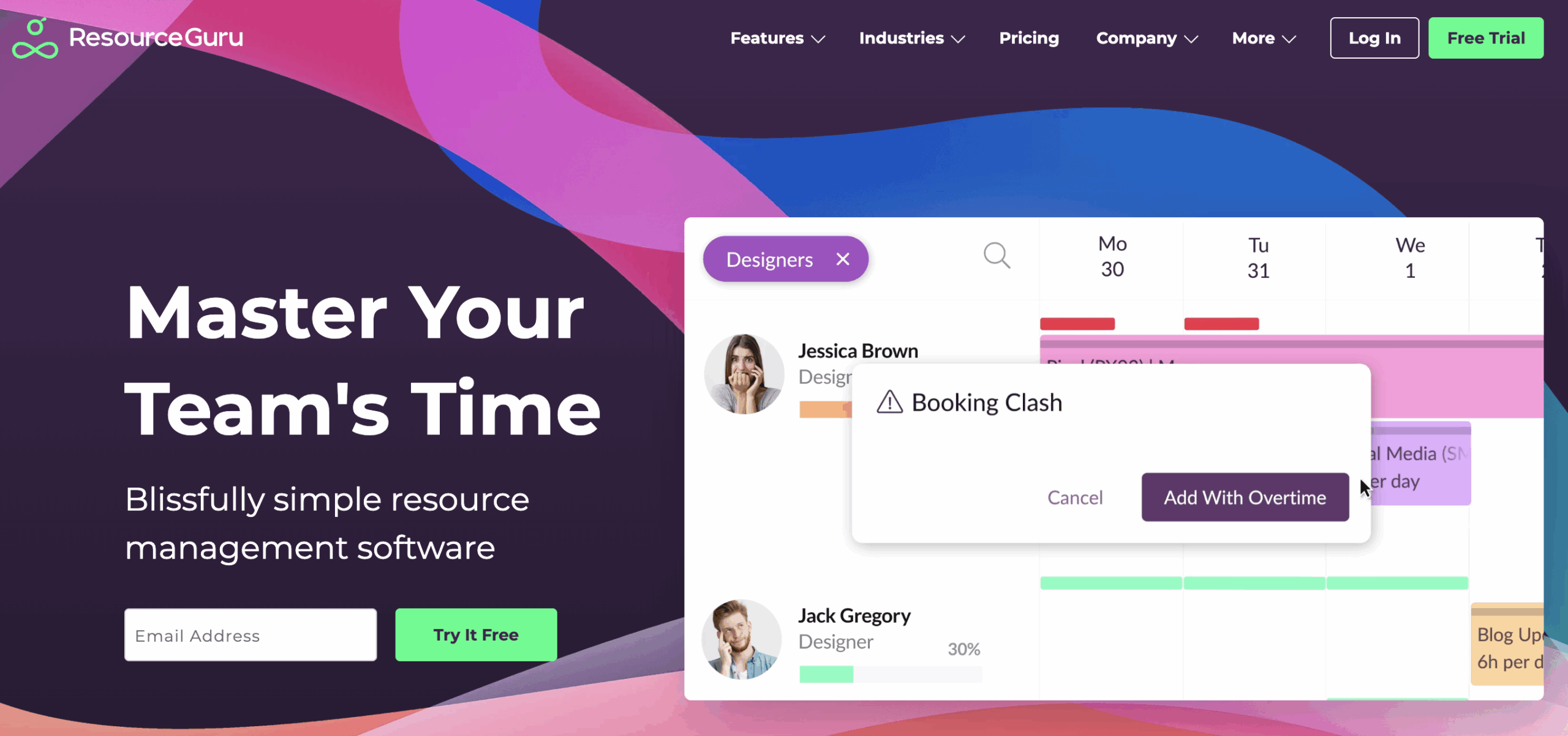ResourceGuru homepage