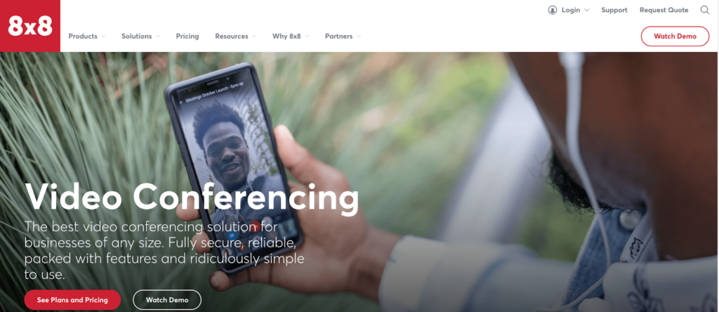 8x8 video conferencing features page