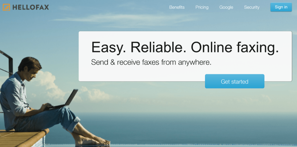 HelloFax home page