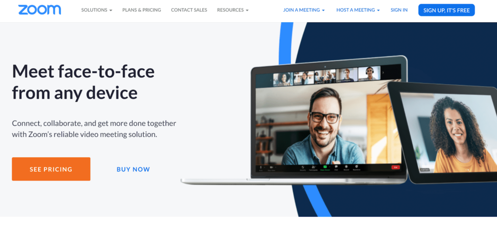 Zoom home page