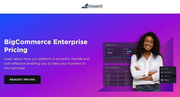 BigCommerce Enterprise Pricing webpage to request pricing to BigCommerce through the website
