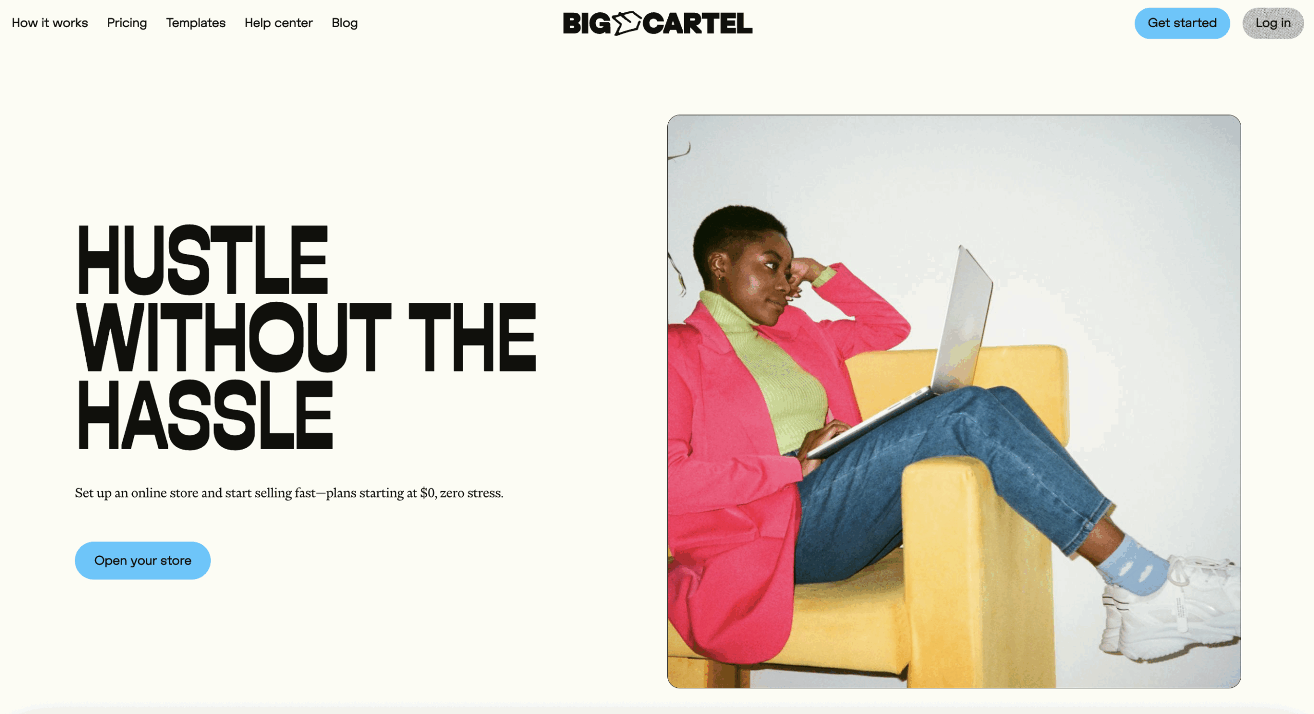 Big Cartel homepage