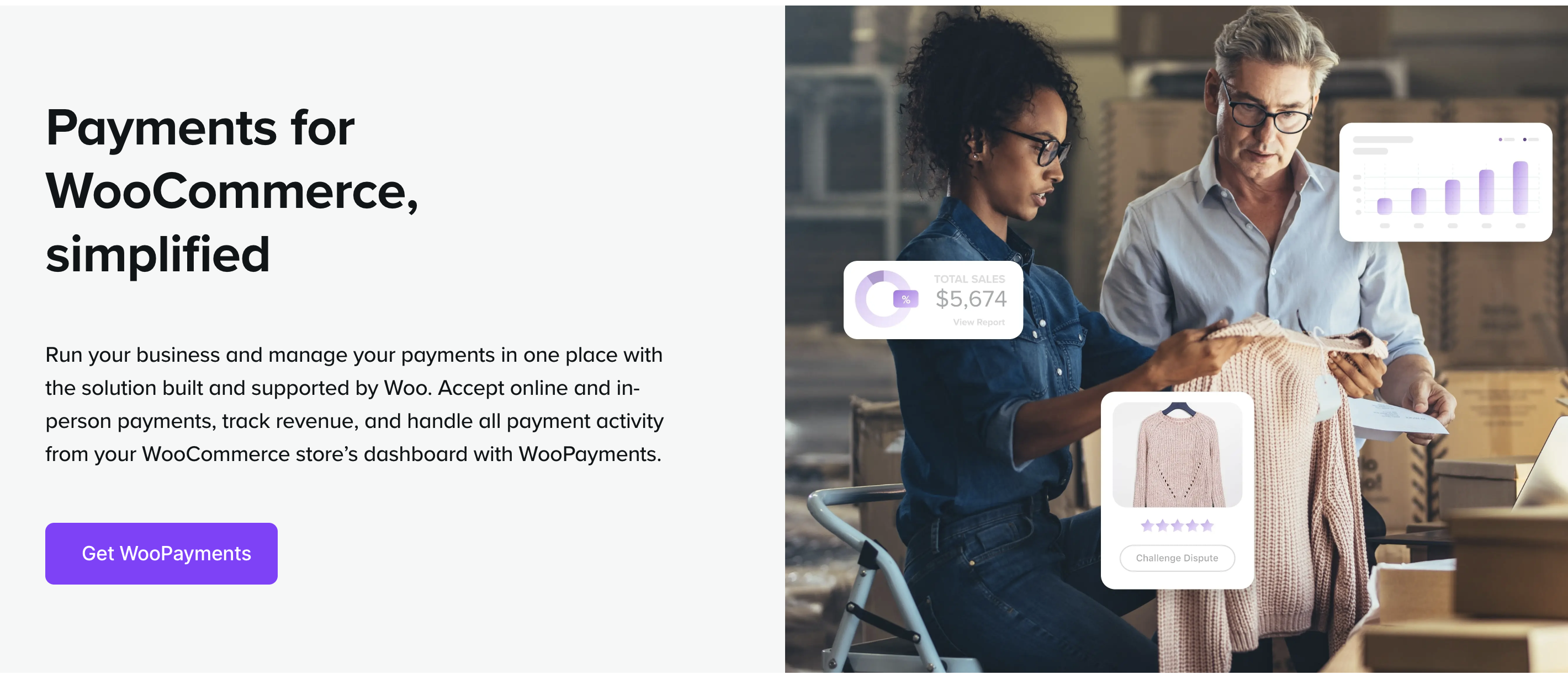 Screenshot of WooCommerce Payments page
