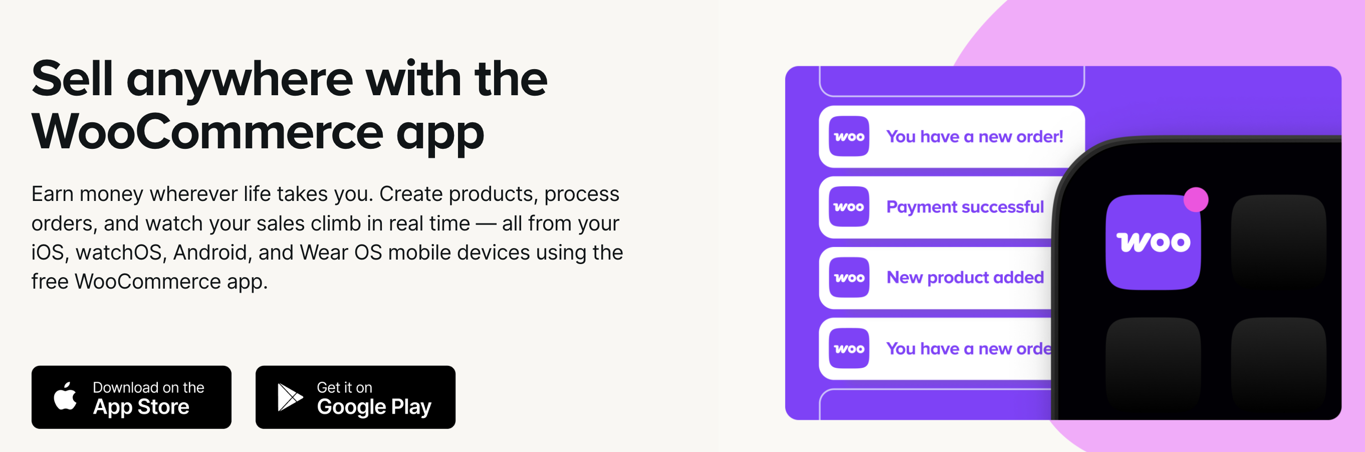 Screenshot of WooCommerce mobile app page 