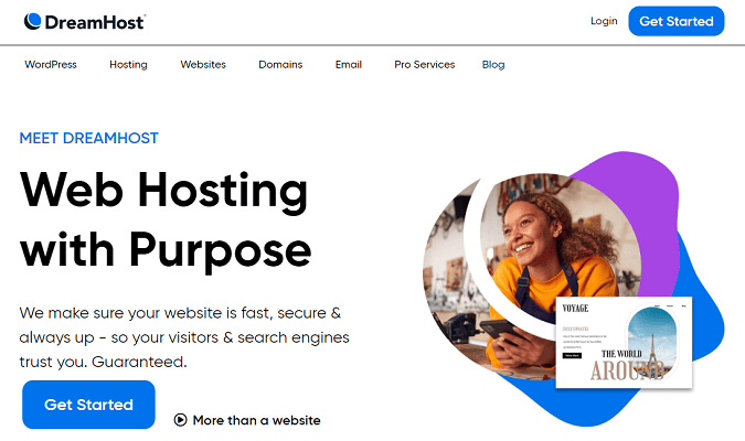 DreamHost home page