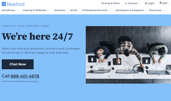 Bluehost customer support