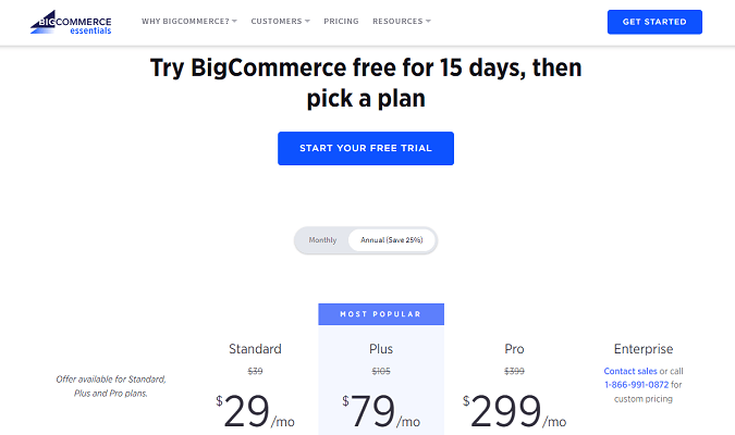 BigCommerce pricing plans
