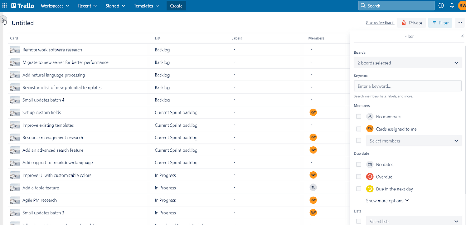 Creating an everything view in Trello