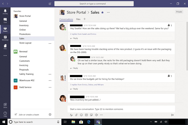 Microsoft Teams user dashboard