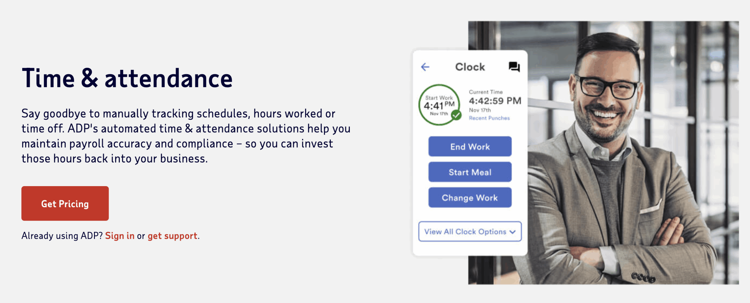 Image of ADP time and attendance solutions