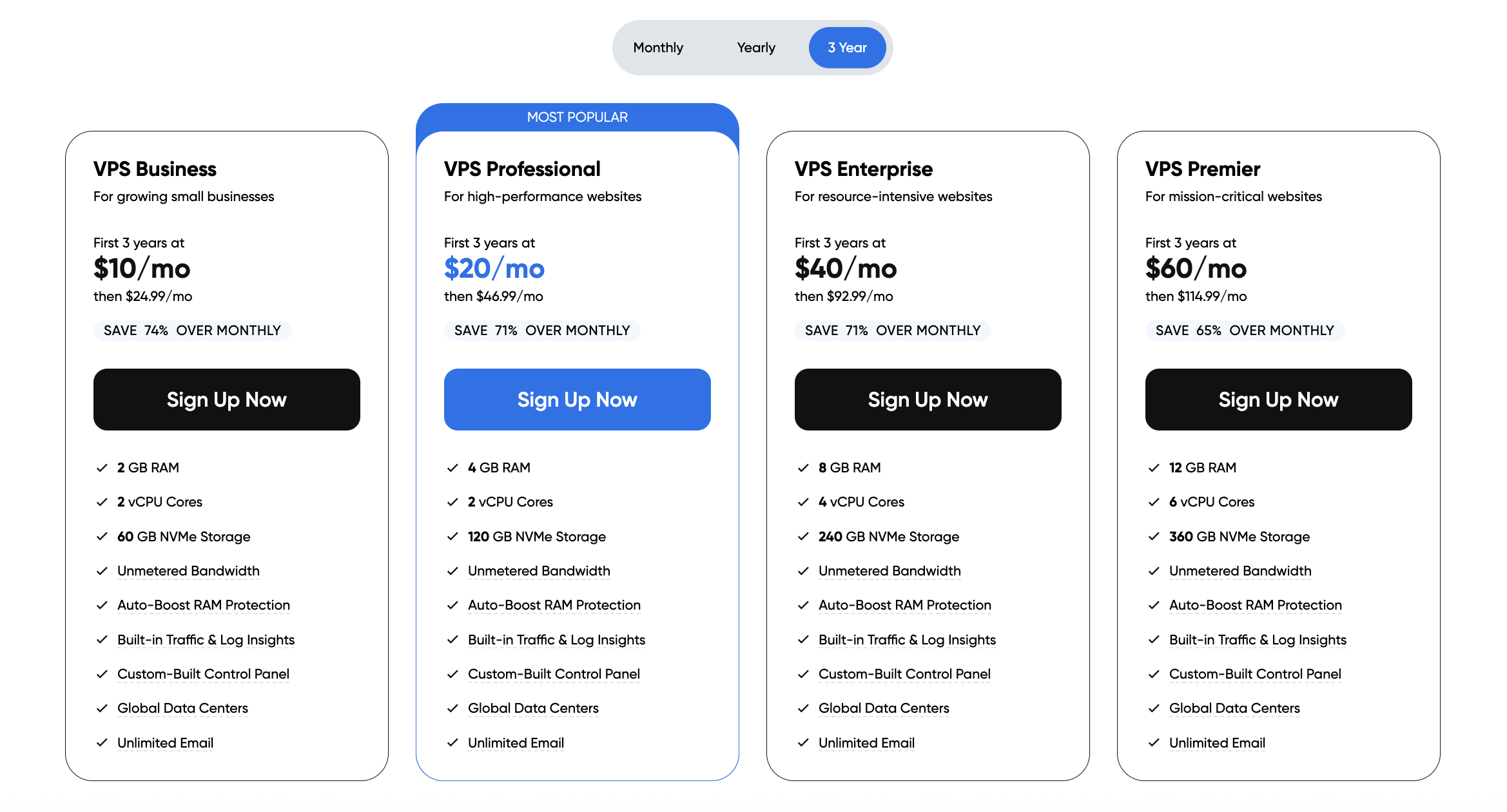 Dreamhost VPS pricing