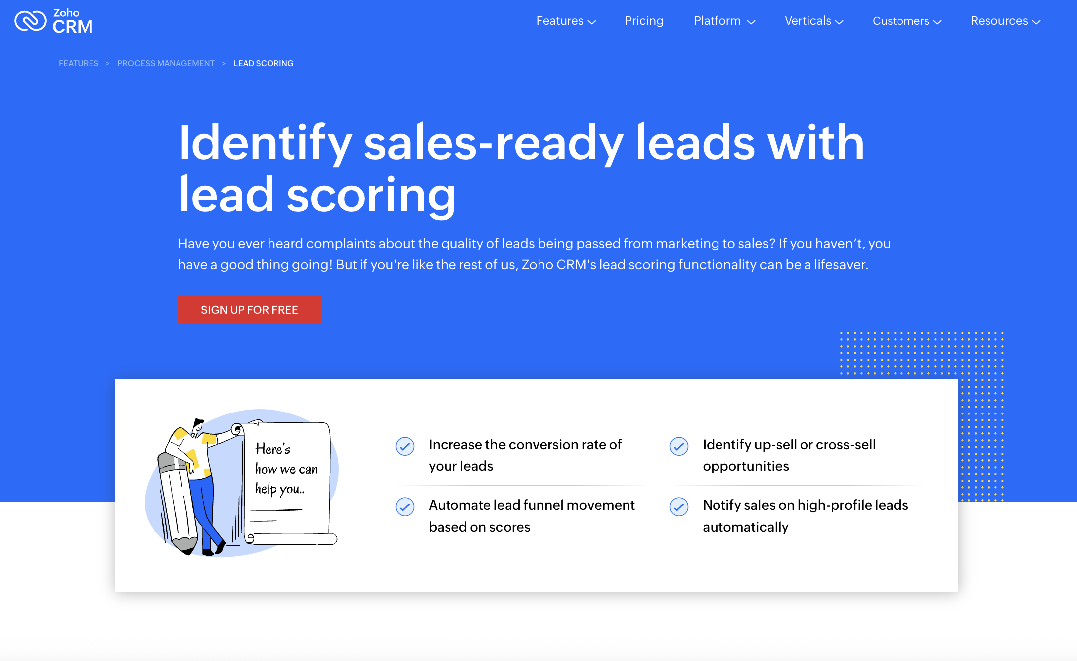 Zoho CRM lead scoring