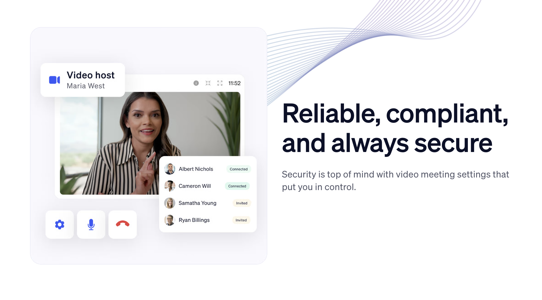 Landing page for Nextiva video conferencing. 