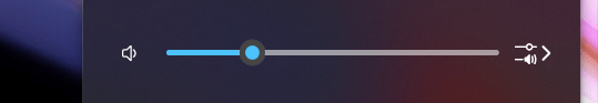 Screenshot of a volume control slider