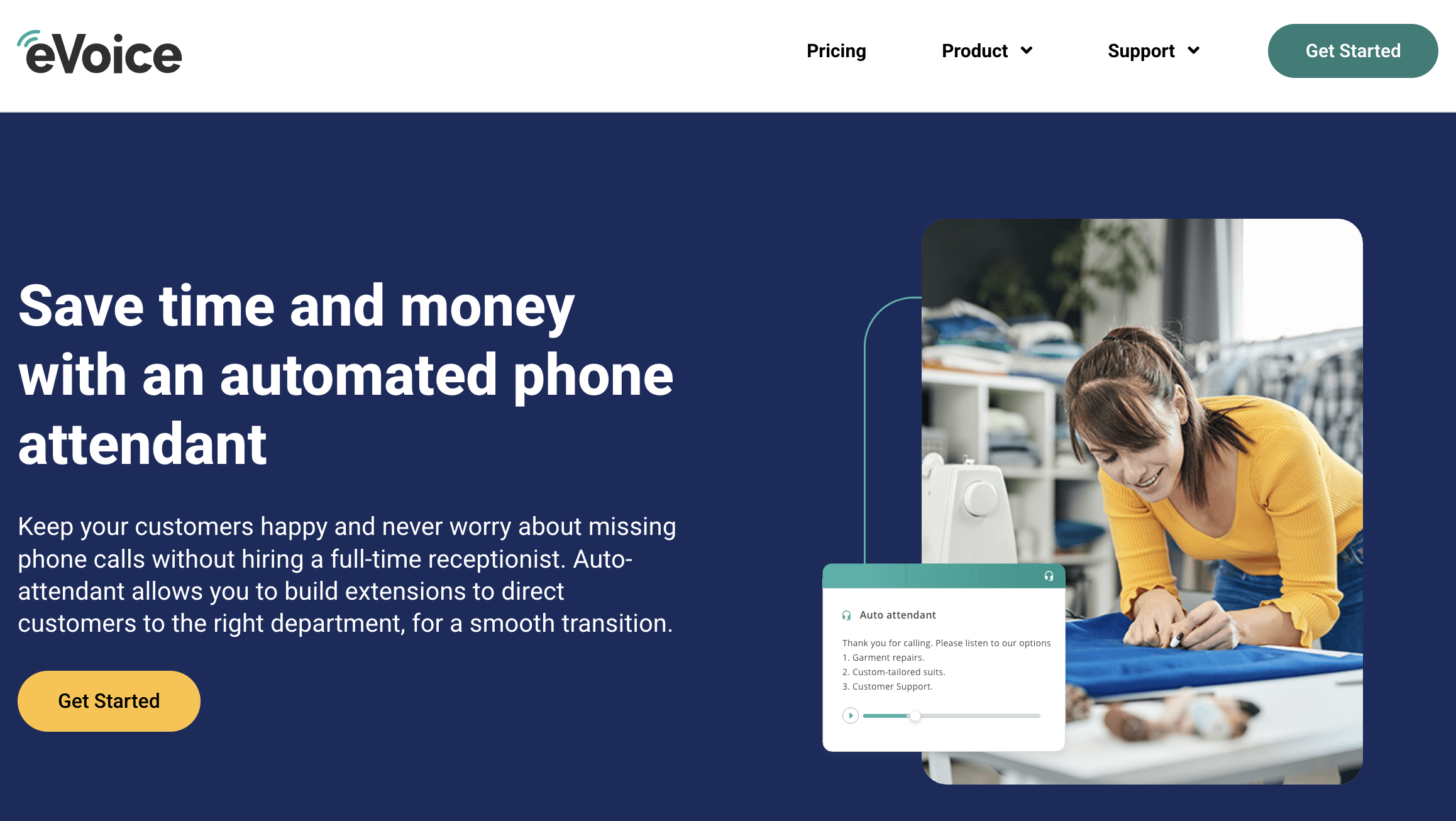 eVoice homepage