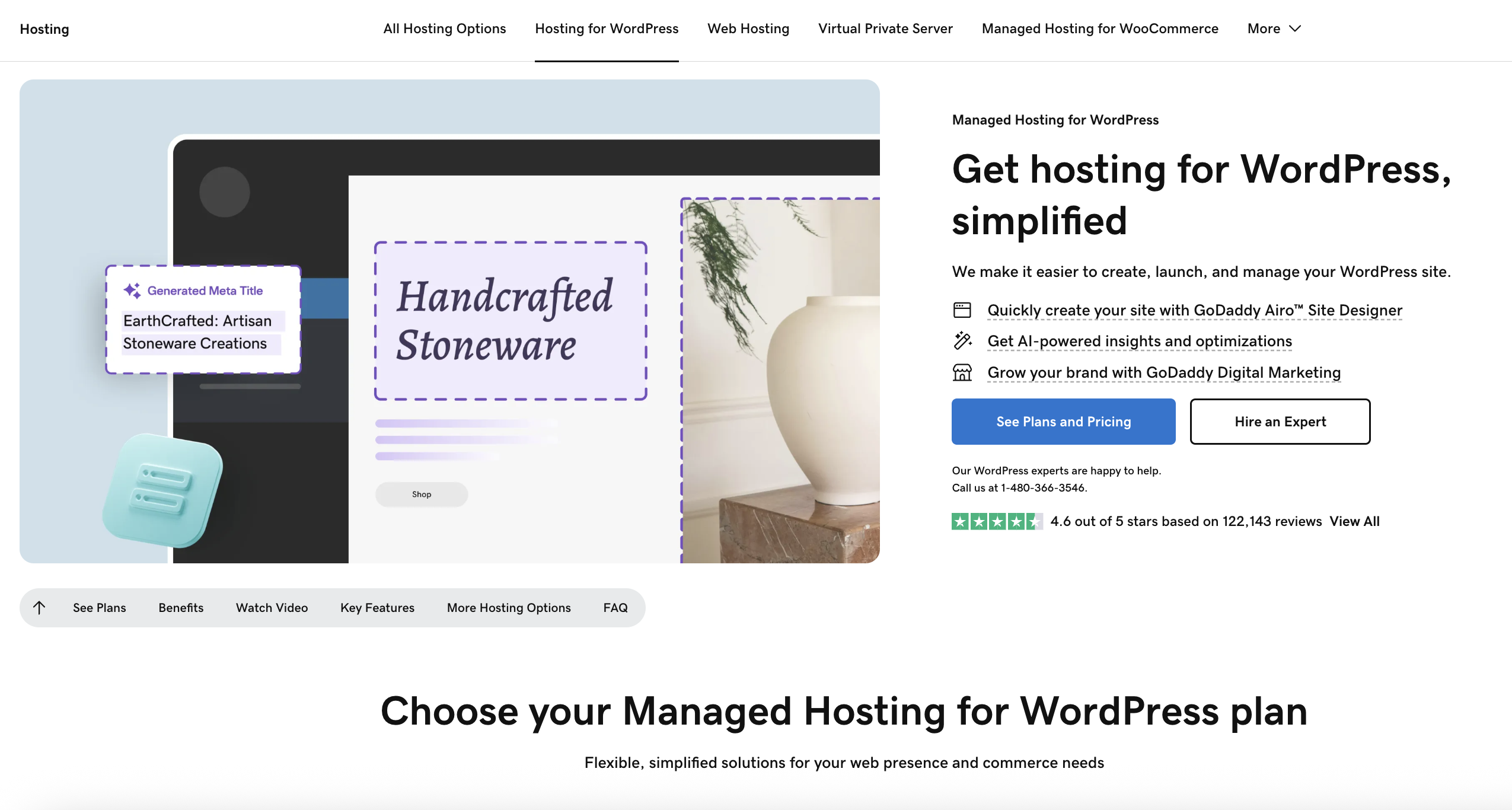 GoDaddy WordPress hosting