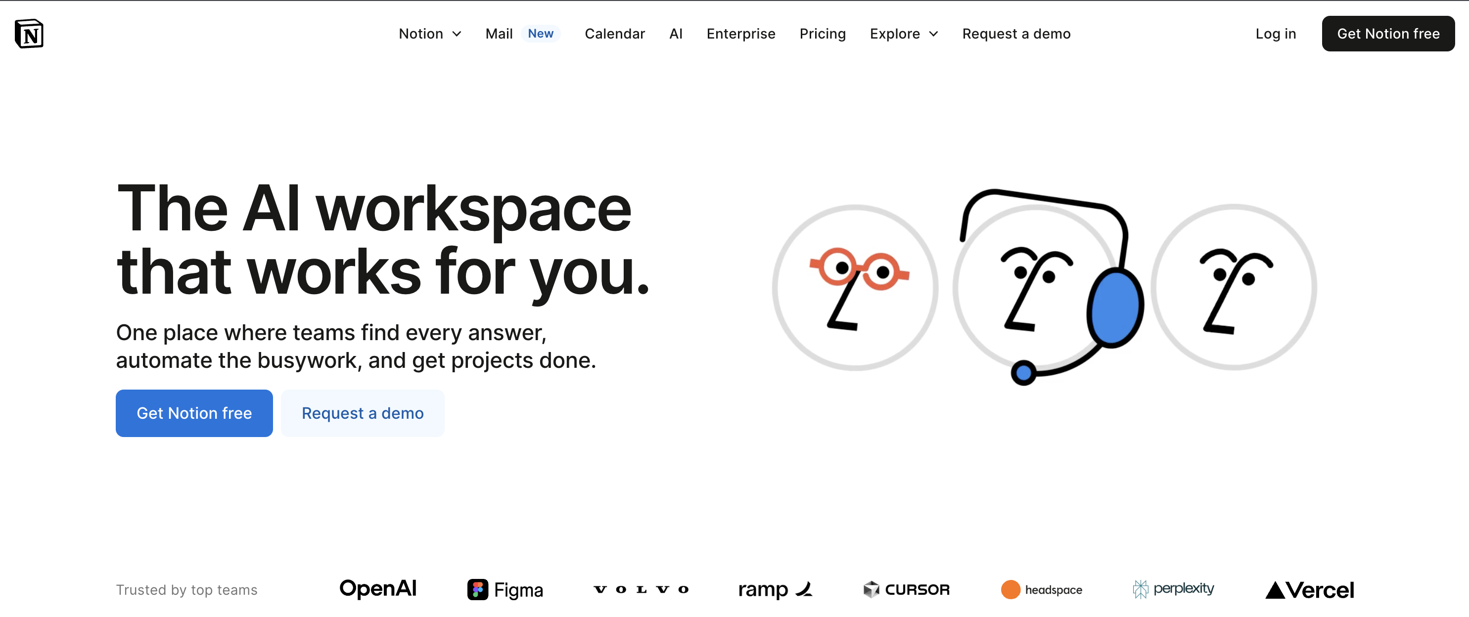 Notion homepage
