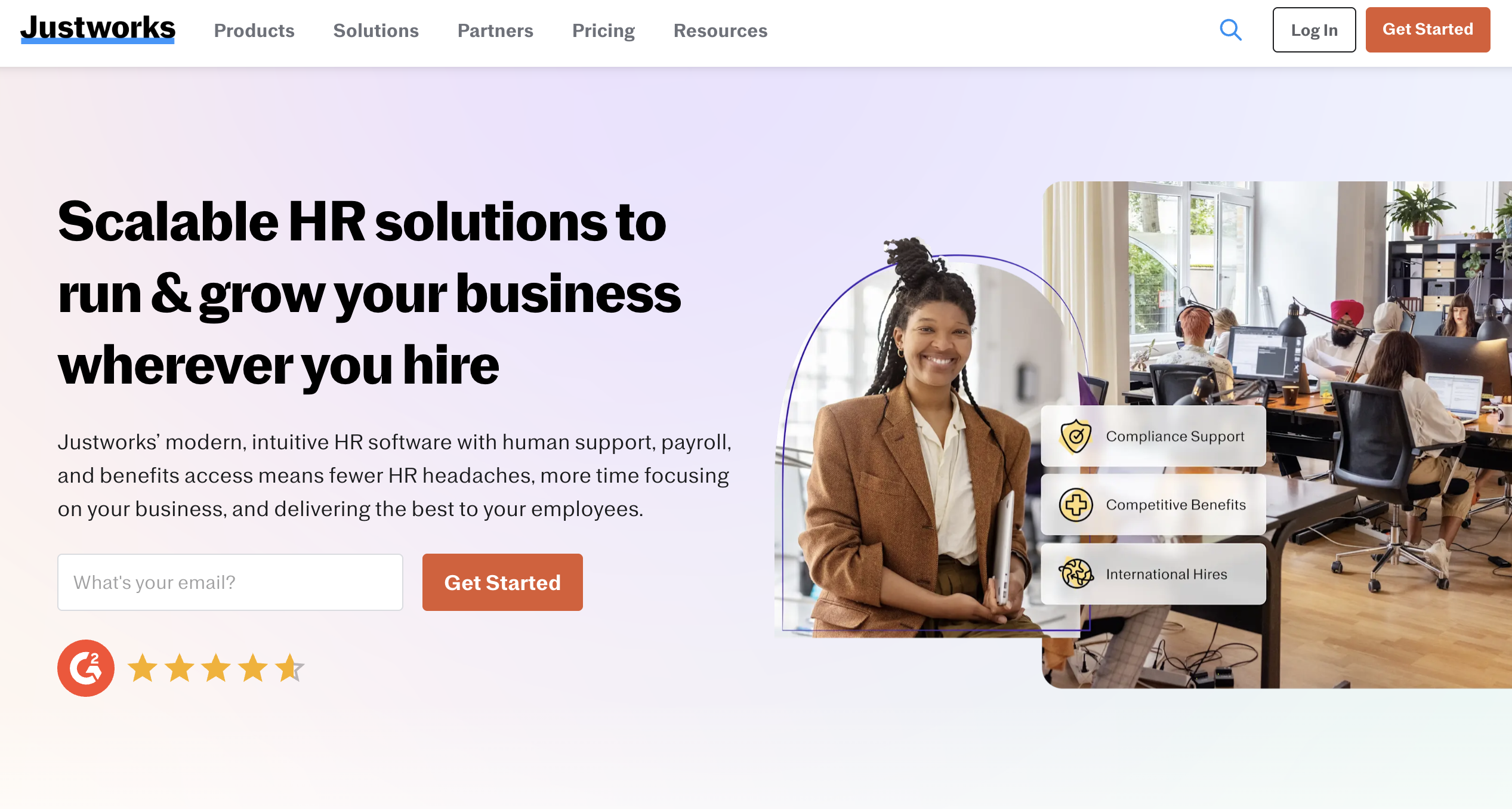 JustWorks homepage