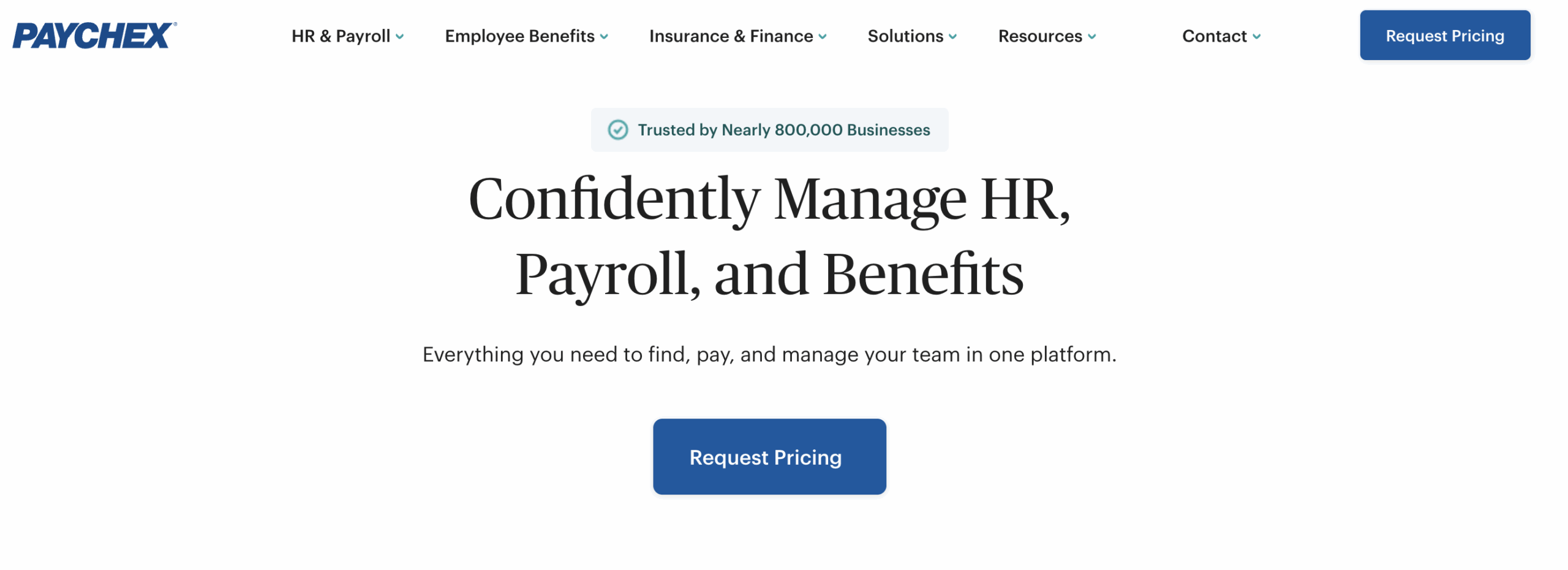 Paychex homepage
