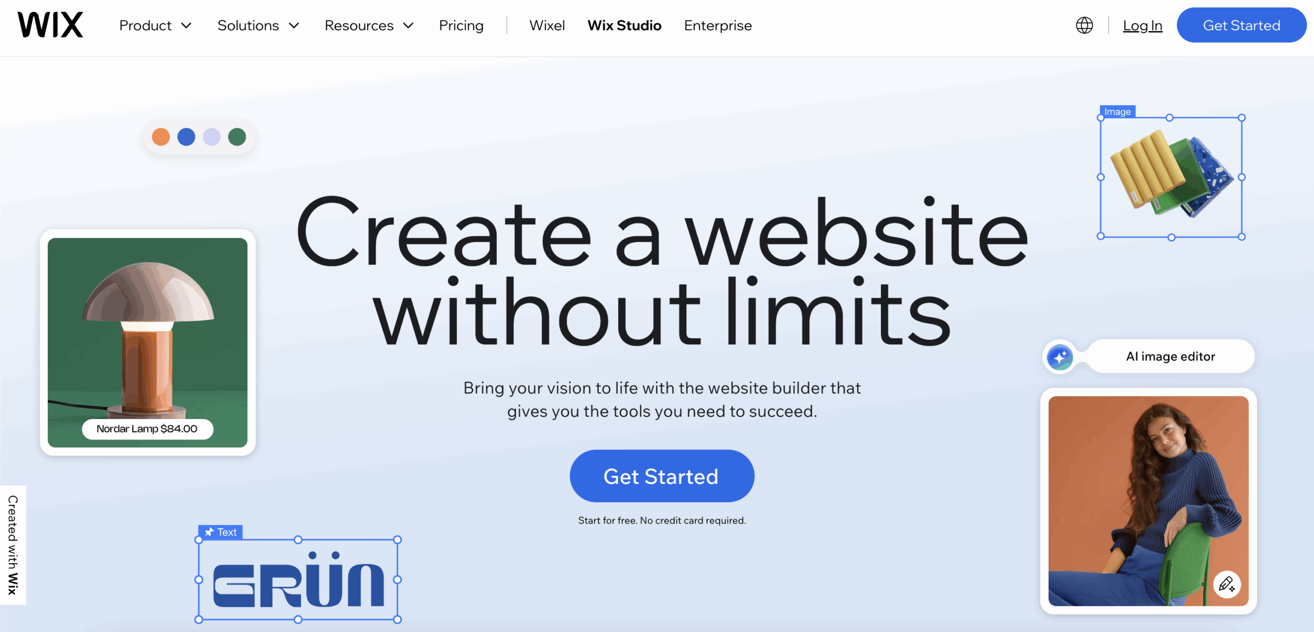 Wix homepage