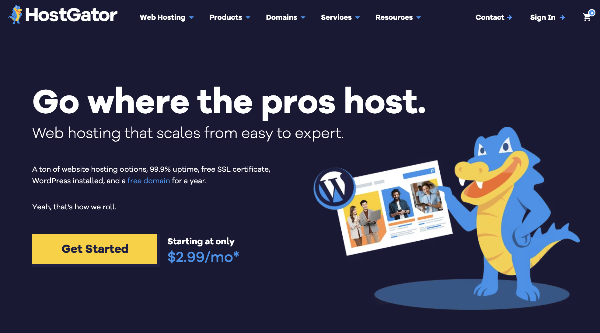 HostGator homepage
