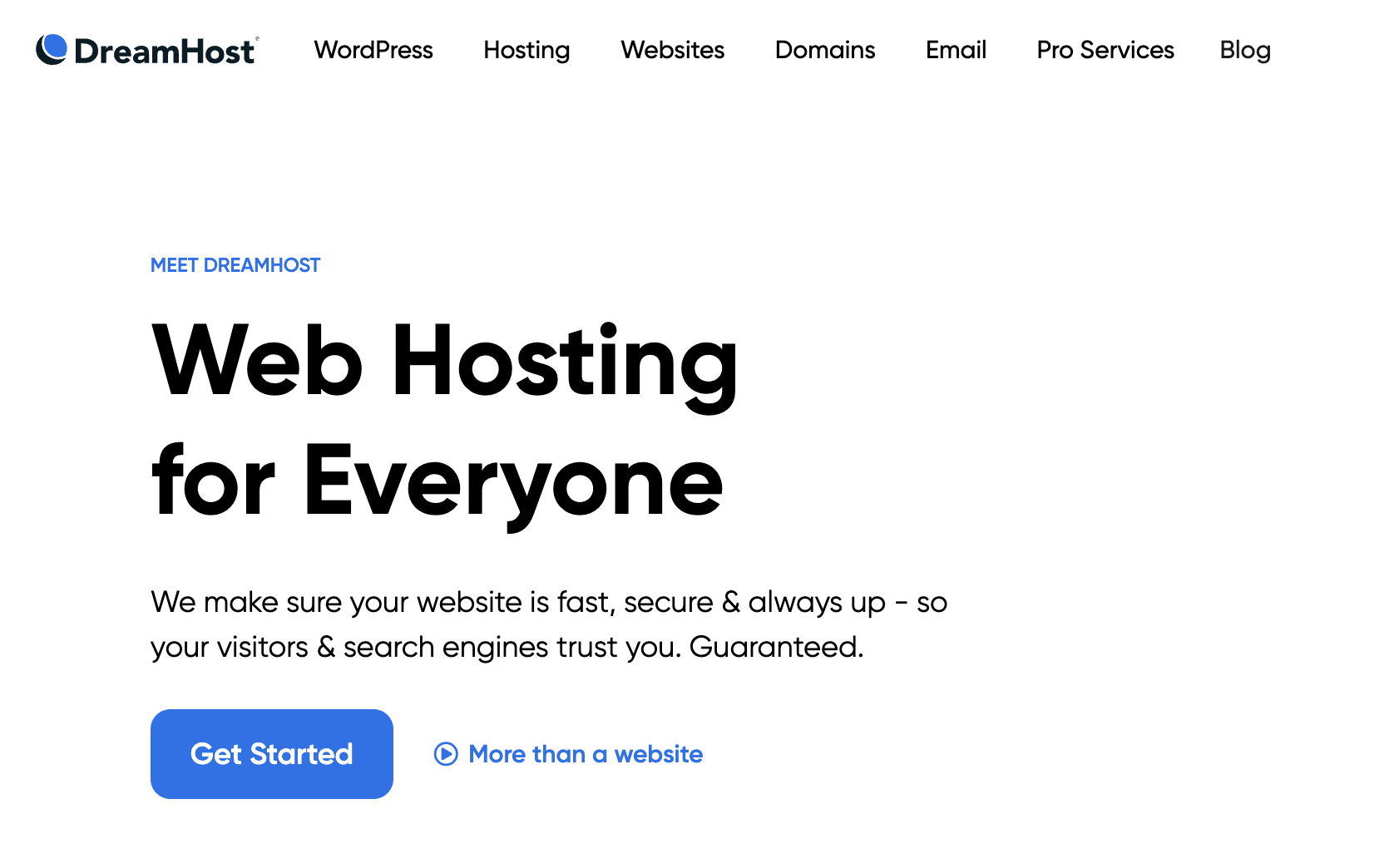 Dreamhost homepage